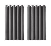 Deconovo Super Soft Thermal Insulated Window Treatment Ring Top Blackout Curtains for Livingroom 66 x 54 Drop Inch Light Grey 2 Panels