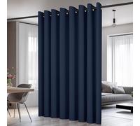 Deconovo Super Soft Window Treatment Eyelet Thermal Insulated Wide Width Blackout Curtain for Kidsroom 100 x 95 Inch Navy Blue 1 Panel