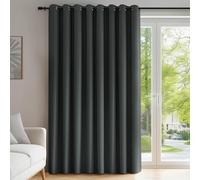 Deconovo Super Soft Window Treatment Eyelet Thermal Insulated Wide Width Blackout Curtain for Kidsroom 100 x 95 Inch Dark Grey 1 Panel