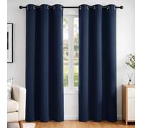 Deconovo Super Soft Window Treatments Ring Top Blackout Curtains Eyelet Curtains for Nursery Navy Blue 42 x 84 Inch 2 Panels