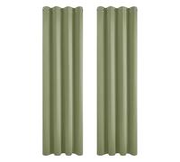 Deconovo Thermal Blackout Curtains 90 Inch Drop Super Soft Eyelet Curtains for Bedroom 46 x 90 Inch Sage Green 2 Panels