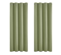 Deconovo Thermal Blackout Curtains Super Soft Eyelet Curtains for Bedroom 66 x 54 Inch Sage Green 2 Panels