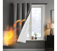 Deconovo Thermal Curtain Eyelet, Blackout Curtain with Extra Thick Microfiber Lining, Sunlight Blocking Lined Drapes for Kitchen/Small Window, 52 x 63 Inch(Width x Length), Light Grey, 1 Panel