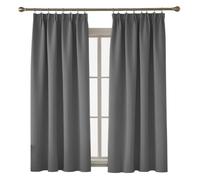 Deconovo Thermal Curtains Insulated Energy Saving Noice Reducing Pencil Pleat Blackout Curtains for Bedroom Light Grey, 55 x 82 Inch, 2 Panels