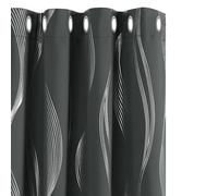 Deconovo Thermal Curtains Silver Wave Line Foil Printed Blackout Curtains Thermal Insulated Eyelet Curtains for Bedroom 52 x 54 Inch Dark Grey 2 Panels