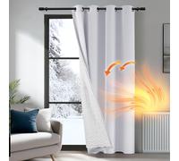 Deconovo Thermal Door Curtain 84 Inch Drop, Room Darkening Blackout Curtain with Thick Microfiber Lining, Double Layer Windproof Drapes for Doorways, 52x84 Inch(WxL), Silver Grey, 1 Panel