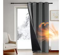 Deconovo Thermal Door Curtains 108 Inch Drop, Extra Long Window Panel with Thick Microfiber Lining, Draught Reduction Eyelet Blackout Curtain for Doorways, 52 x 108 Inch (W x H), Dark Grey, 1 Piece