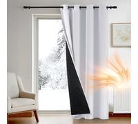 Deconovo Thermal Door Curtains 84 Inch Drop, Extra Wide Window Panel with Thick Microfiber Lining, Draught Reduction Eyelet Blackout Curtain for Doorways, 80 x 84 Inch (W x H), Silver Grey, 1 Piece