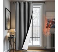 Deconovo Thermal Door Curtains for Winter - 84 Inch Drop, Blackout Curtain with Thick Microfiber Lining, Double Layer Reduce Draught Windproof for Door, 52 x 84 Inch, Light Grey, 1 Panel