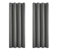 Deconovo Thermal Insulated Lounge Curtains 66 x 90 Drop Inch Energy Saving Blackout Curtains for Livingroom Light Grey 2 Panels