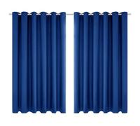 Deconovo Thermal Insulated Wide Blue Curtains 90x72 Inch Drop Energy Saving Noise Reducing Eyelet Blackout Curtains for Bedroom, 1 Pair, Blue