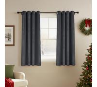 Deconovo Velvet Curtains Eyelet Soft Blackout Curtains Thermal Insulated Elegent Room Darkening Drapes for Bedroom 66 x 54 Inch Grey One Pair