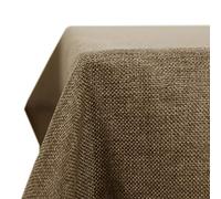 Deconovo Water Resistant and Spill Resistant Rectangle Faux Linen Table Cloth for Dinning Table Light Brown 59x118in(150x300cm)