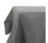 Deconovo -Waterproof and Stain-Resistant Soft Linen Effect Rectangular Tablecloth - 137 x 274 cm Light - Grey