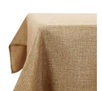Deconovo - Waterproof and Water Repellent Linen Effect Rectangular Tablecloth for Dining Room Indoor and Outdoor - 137 x 274 cm - Brown