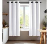Deconovo White Curtains, Thermal Insulated Room Darkening Eyelet Curtains, Home Decorative Panels for Boys Bedroom, W39 x L71 Inch, Silver Grey, 1 Pair