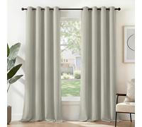 Deconovo White Room Darkening Curtains, Thermal Insulated Eyelet Curtains Pair, Energy Saving Light Reducing Panels for Bedroom & Living Room, W52 x L84 Inch, Pack of 2, White Onyx