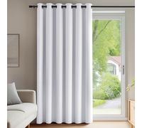 Deconovo White Thermal Curtain Room Darkening, Eyelet Single Window Curtain 203 x 214 cm, Extra Wide Full Length Drapes for Bedroom, Living Room and Doorway, 80 x 84 Inch, Silver Grey
