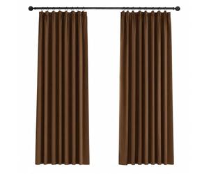 Deconovo Window Treatment Bedroom Curtains Thermal Insulated Blackout Curtains Pencil Pleat Curtains for Bedroom Brown W55 x L96 Inch Pair
