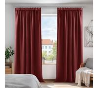 Deconovo Window Treatment Blackout Curtains Rod Pocket Thermal Insulated Decorative Soft Energy Saving Room Darkening Pencil Pleat Curtains for Kid 42 x 63 Inch Red Set of 2