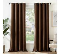 Deconovo Window Treatment Super Soft Blackout Curtains Thermal Insulated Eyelet Curtains for Bedroom Dark Mocha 46x84 Inch 2 Panels