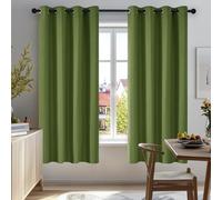 Deconovo Window Treatment Super Soft Solid Thermal Insulated Eyelet Bedroom Blackout Curtains for Kids Green 46x63 Inch 2 Panels
