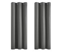 Deconovo Window Treatments Thermal Insulated Eyelet Curtains Blackout Curtains for Bedroom Light Grey 42 x 54 Inch 2 Panels