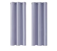 Deconovo Window Treatments Thermal Insulated Eyelet Curtains Blackout Curtains for Bedroom Light Purple 42 x 54 Inch 2 Panels