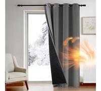 Deconovo Windproof Door Curtain Thermal, Noise Reducing Blackout Curtain with Thick Microfiber Quilted Lining, Energy Saving Eyelet Curtain for Boys Bedroom, 52 x 90 Inch, Light Grey, 1 Panel