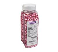 DecoPac Decopac Valentine's Day Quins, 18Oz, Fancy Heart Shaped Sprinkles, Candy Pellets in Portable Container, Edible Sprinkles for Celebration Cakes, Cupcakes, Bis