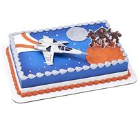 DECOPAC DecoSet Disney and Pixar Lightyear Let's Do This! Cake Topper With Working Lights, Rocket, Buzz, and Friends, 2 Piece Cake Decoration