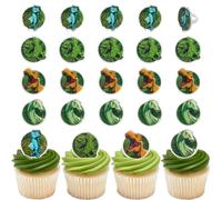 DecoPac Jurassic World Cupcake Rings, 24 Dinosaur Cupcake Decorations For Birthday, Party, Celebrations- 24 Pack
