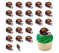 DecoPac NFL Washington Commanders Helmet Rings, 24 Football Cupcake Decorations, Officially Licensed, Football Rings, Food Safe Cake Toppers - 24 Pack