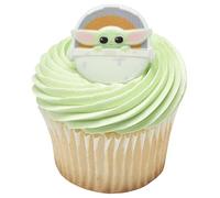 DecoPac Star Wars™ The Mandalorian The Child Rings, Cupcake Decorations, Food Safe Cake Toppers - 24 Pack