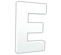 Décopatch AC704Cpack - Un Lot de 3 Supports en Papier Blanc mâché 3x13,5x20,5 cm, Lettre E