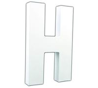Décopatch AC707Cpack - Un Lot de 3 Supports en Papier Blanc mâché 3x13x20,5 cm, Lettre H