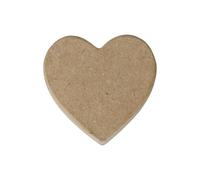 Décopatch AC845Cpack - Un Lot de 10 Supports en Papier brun mâché 1x7x7 cm, Magnet cœur avec aimant