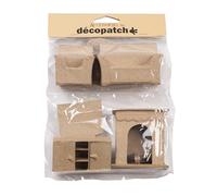 Décopatch AC923C - Assortment of 6 Miniature Living Room Objects to Decorate - Decorative Papier-mâché Hobby - Dimensions: 20 x 4,5 x 23cm - Creative Leisure