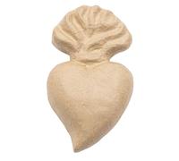 Décopatch AC927C - Brown Papier-mâché Stand 2.5x9x16.5 cm, Ex-voto Heart with Flame - Customisable Décor - Completely Personalise - Creative Leisure Activity