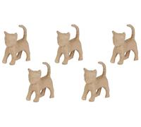 Décopatch AP154Opack - Un lot de 5 Supports en Papier brun pulpé 11x6x13 cm, Chaton