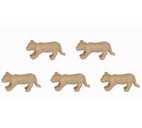 Décopatch AP175Cpack - Set of 5 Brown pulped Paper Holders 13x4.5x6cm, Tiger - DIY - Customisable Décor - Completely Personalise - Creative + Leisure Activity