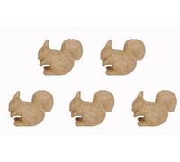 Décopatch AP192Cpack - Un lot de 5 Supports en Papier brun pulpé 10,5x5,5x7,5 cm, Ecureuil
