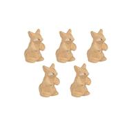 Décopatch AP210C - Set of 5 Brown Papier-mâché Holders 5.3x3x6cm, Mouse - DIY - Customisable Décor - Completely Personalise - Creative + Leisure Activity