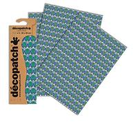 Décopatch Blue/Green/White Ceramic Paper, 30x40cm (Pack of 3 sheets)