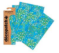 Décopatch Blue Mini Flowers/Butterflies Paper, 30x40cm (Pack of 3 sheets)