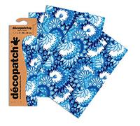 Décopatch Blue Peacock Print Paper, 30x40cm (Pack of 3 sheets)