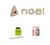 Décopatch BT055AMZC - 1 creative set ''Box Sapin sourire'' 4x13,5x14,5cm - NOEL letters, 1 brush, glue varnish and 5 sheets of printed paper - 30x40 cm