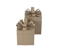 Decopatch BT080C - Assortment of 2 square gift boxes, 1st box 21x21x27cm 2nd box 23x23x32 cm - Christmas storage box set