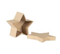 Décopatch BT085C - One Brown papier-mâché stand 7x7x3cm, Mini star box - DIY - Customisable Décor - Completely Personalise - Creative + Leisure Activity