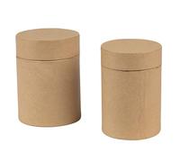 Décopatch BTS089C - Un lot de 2 boîtes à thé avce couvercle fermable - Boite de thé à décorer - Dimensions : 10x10x13cm